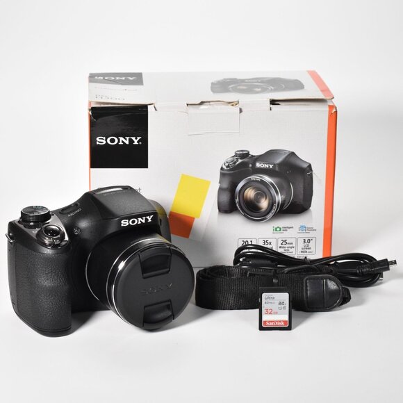 Sony Cybershot DSC-H300 Digital Camera 20.1MP 35x Opt Zoom HD Video 32GB SD MINT - Picture 1 of 16